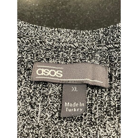 ASOS mens charcoal heather knit fitted look sweater XL (42-44) - Picture 2 of 7